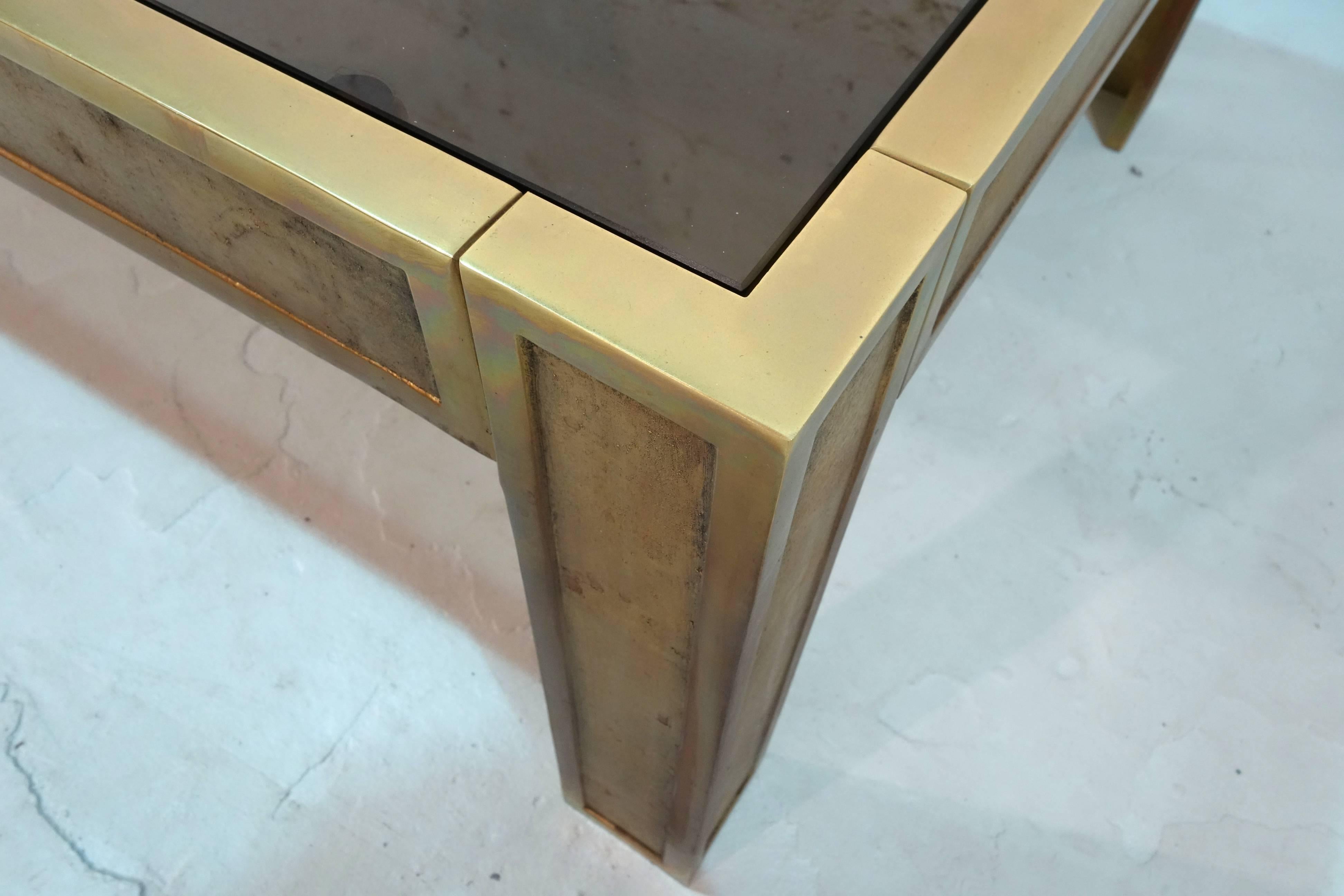 Late 20th Century Heavy Bronze Coffee Table For Sale
