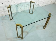 Square Bronze and Glass Coffee Table
