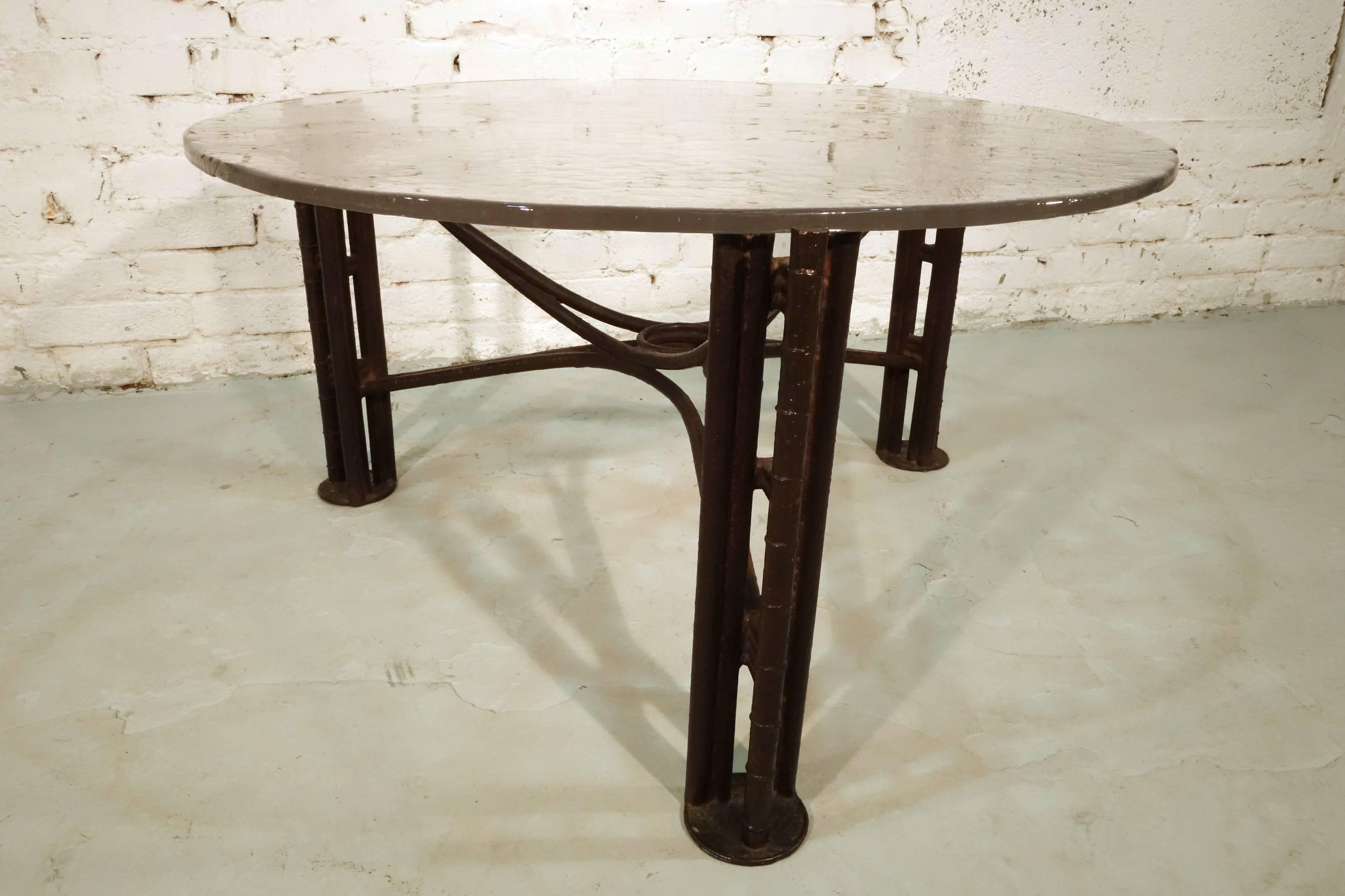 Brutalist Bronze and Glass Low Table by Lothar Klute
