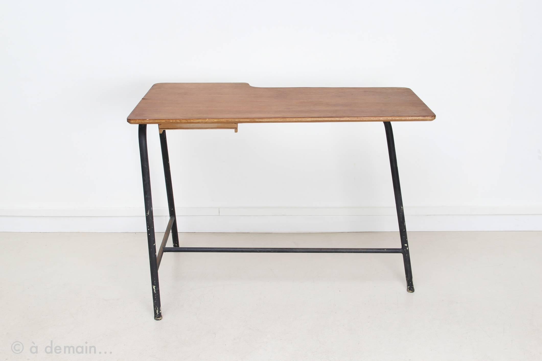 French Tripod Desk Designed by Jacques Hitier and Edited by MBO in 1952