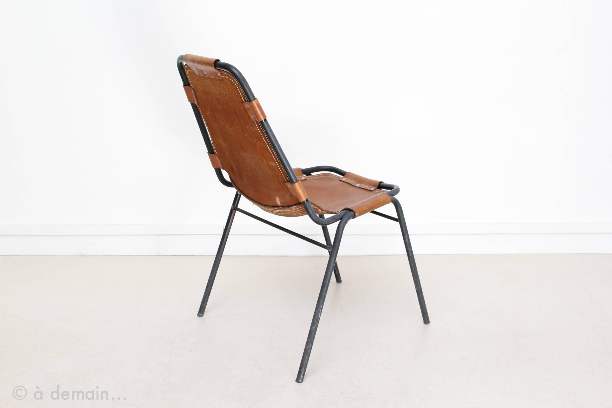 French 1960s Set of Four Chairs chosen by Charlotte Perriand
