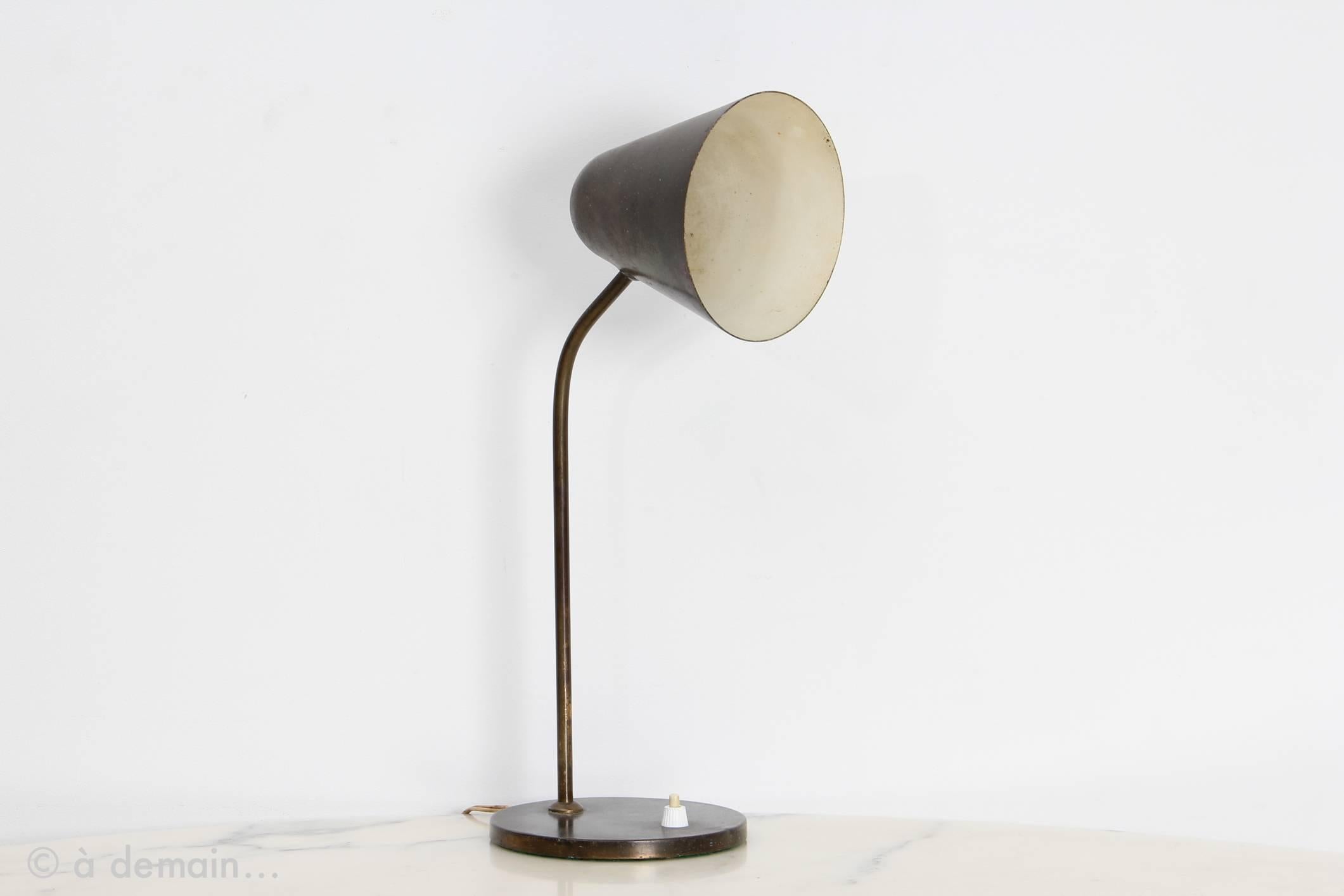 French Table or Desk Lamp in the Style of Jacques Biny, 1950s