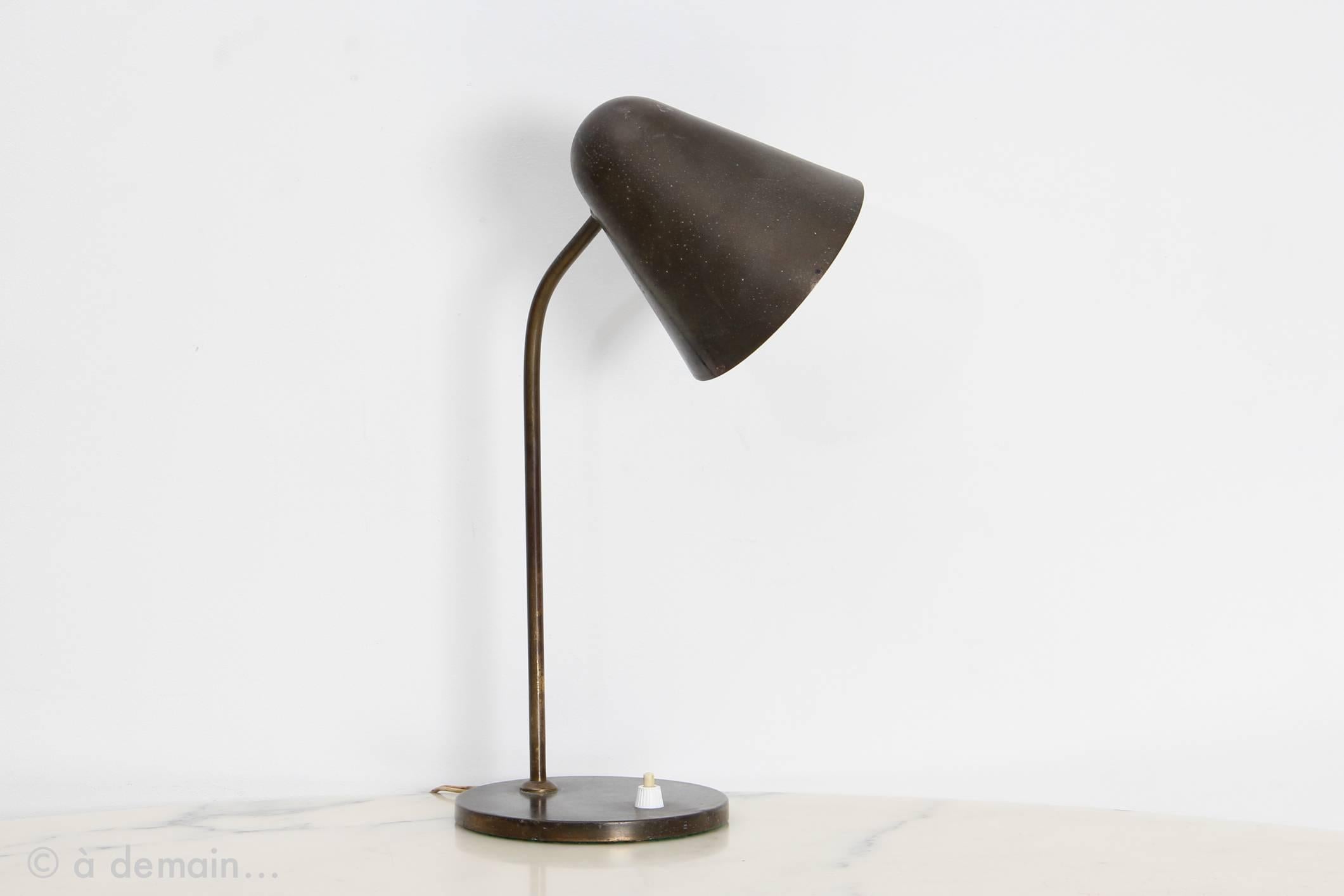 Table or Desk Lamp in the Style of Jacques Biny, 1950s In Fair Condition In Paris, FR