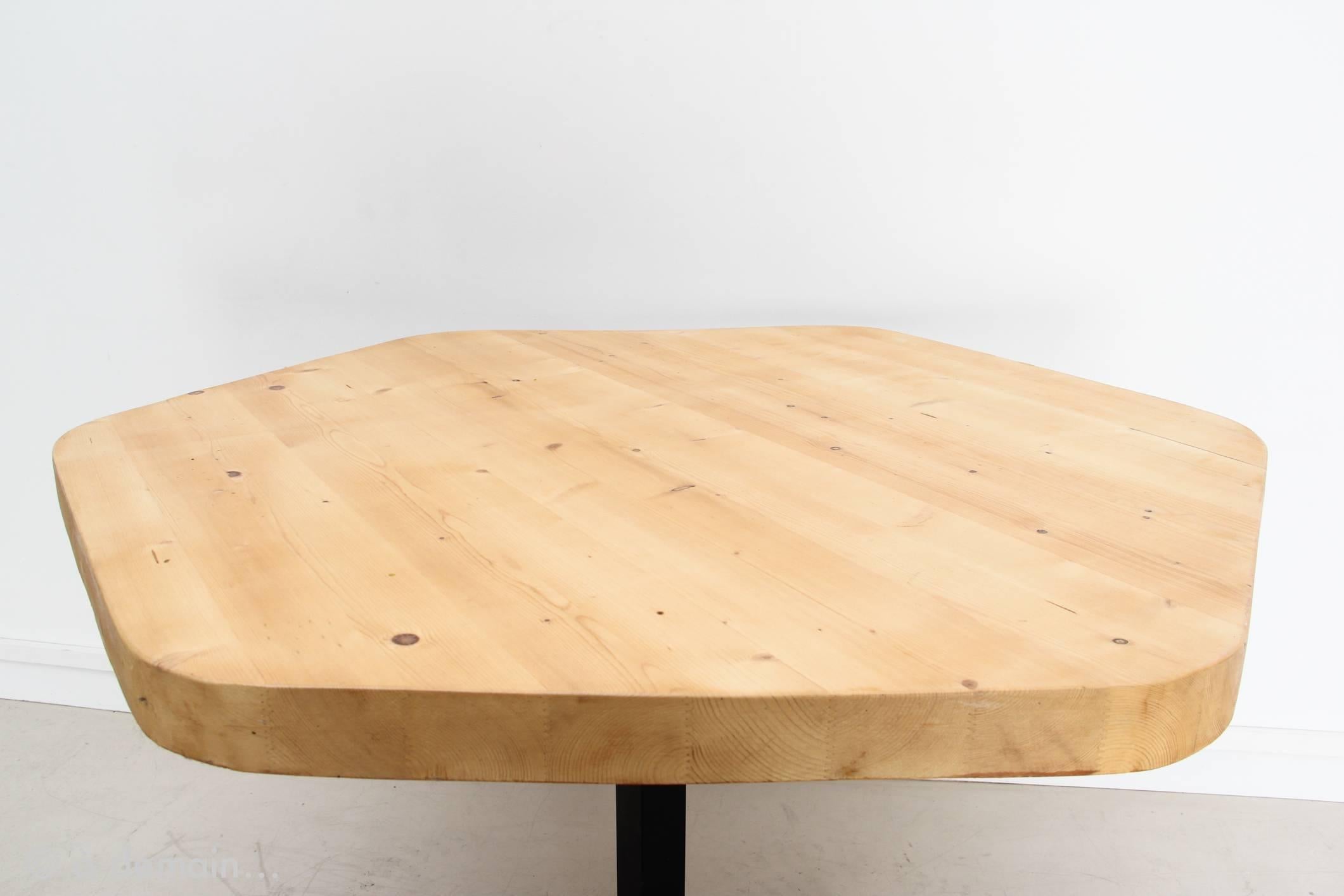Mid-20th Century Charlotte Perriand Hexagonal Dining Table from the 1960s