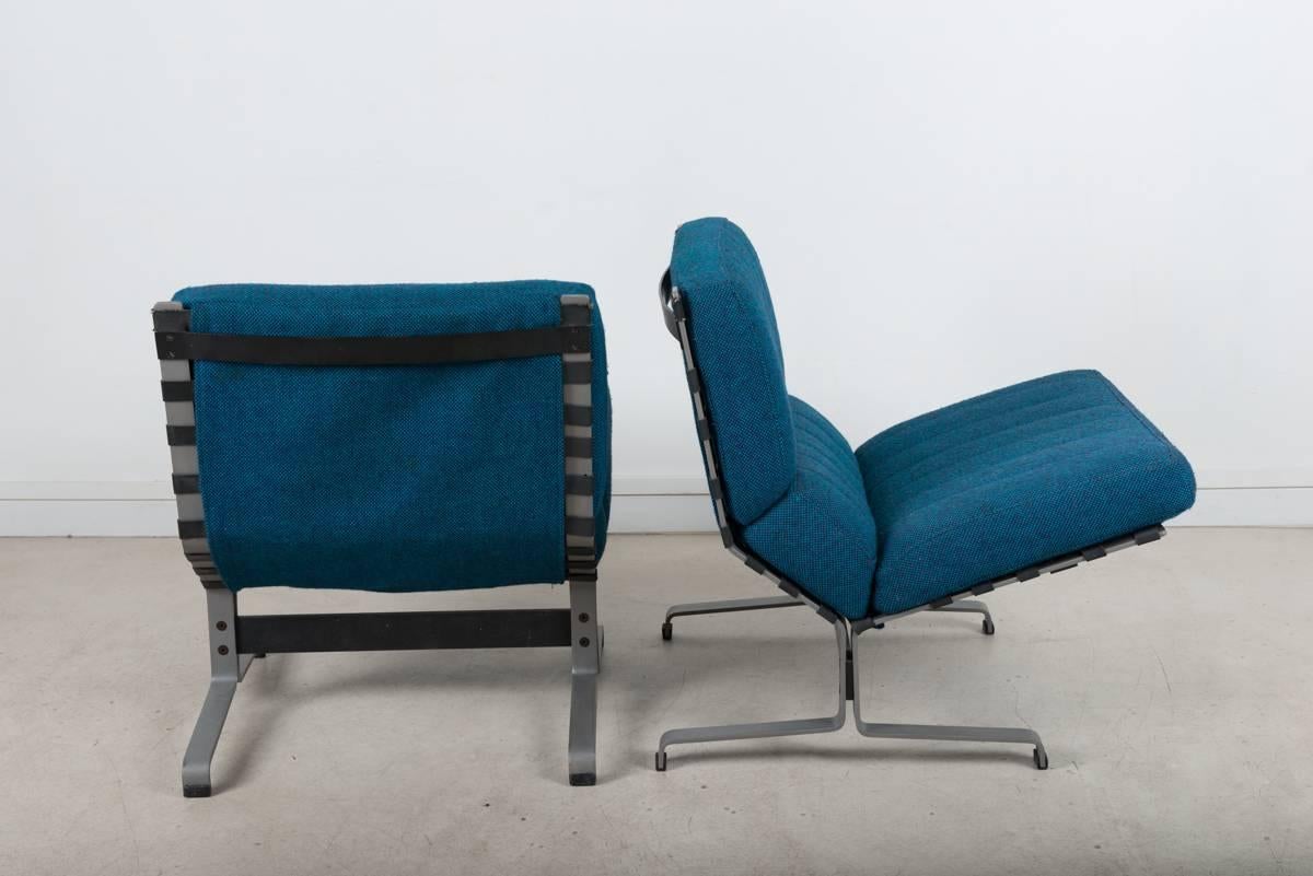 Mid-Century Modern Pair of Easy Chairs by Etienne Fermigier
