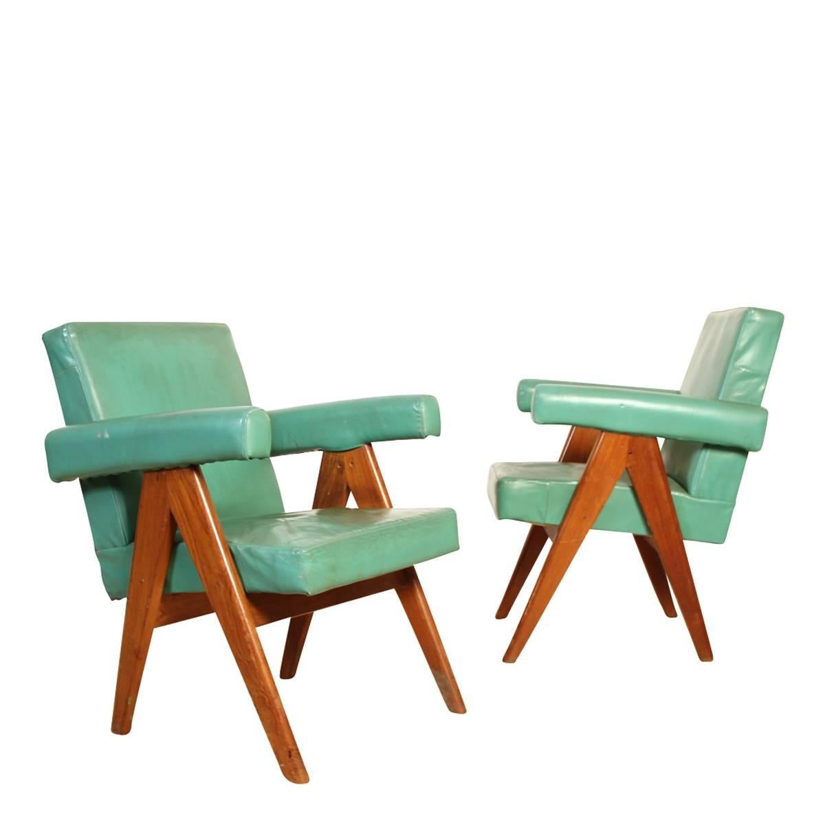 Set of Two Committee Chair by Pierre Jeanneret, Chandigarh, circa 1953