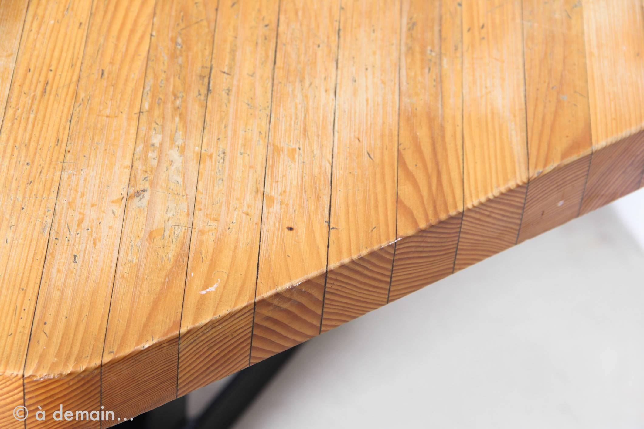 Charlotte Perriand Pentagonal Dining Table from the 1960s 3