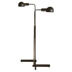 Pair of Casella Patinated Brass Pharmacy Floor Lamps