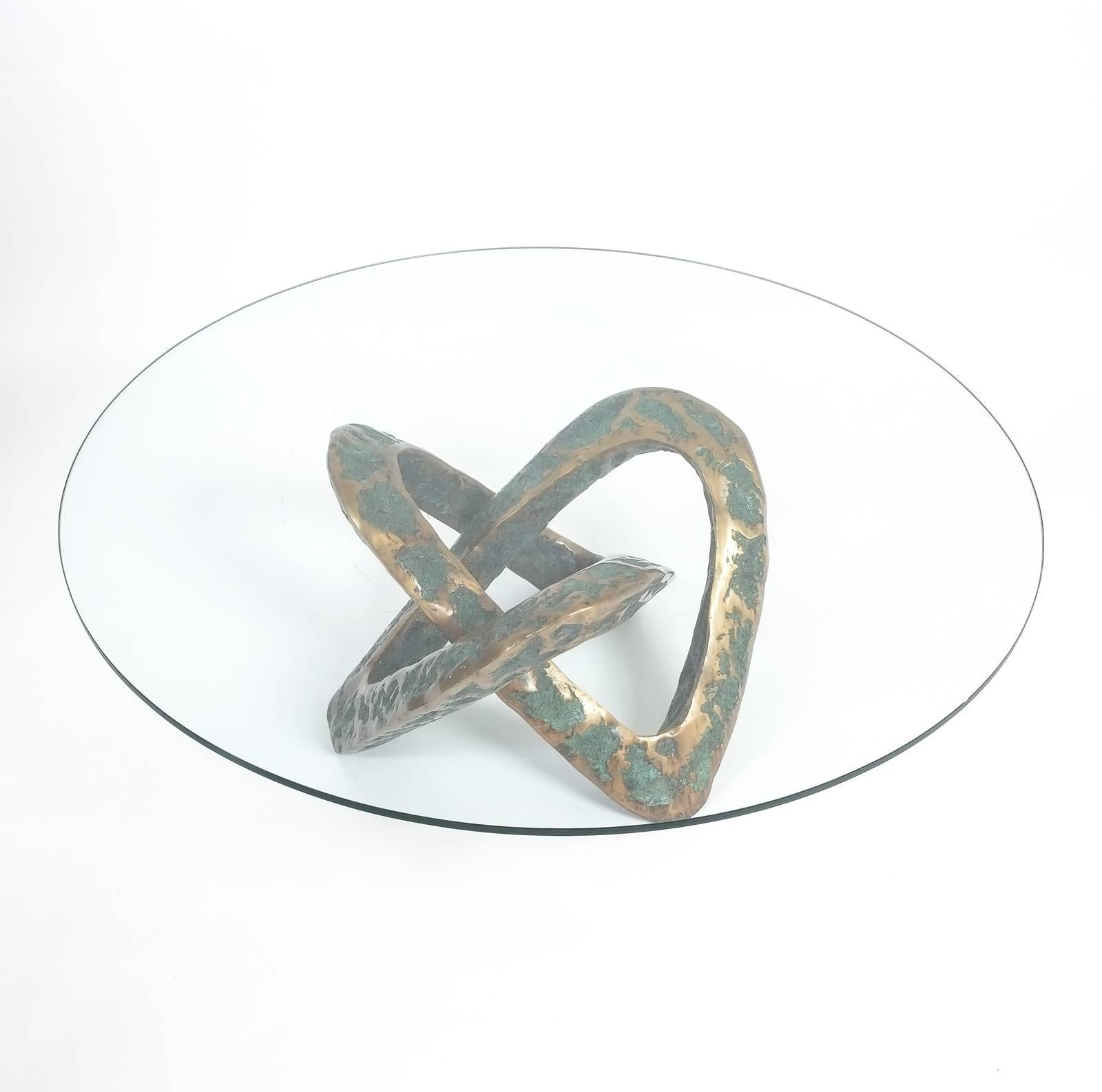 Sculptural Brutalist Mobius Bronze Table Mid Century In Good Condition In Vienna, AT