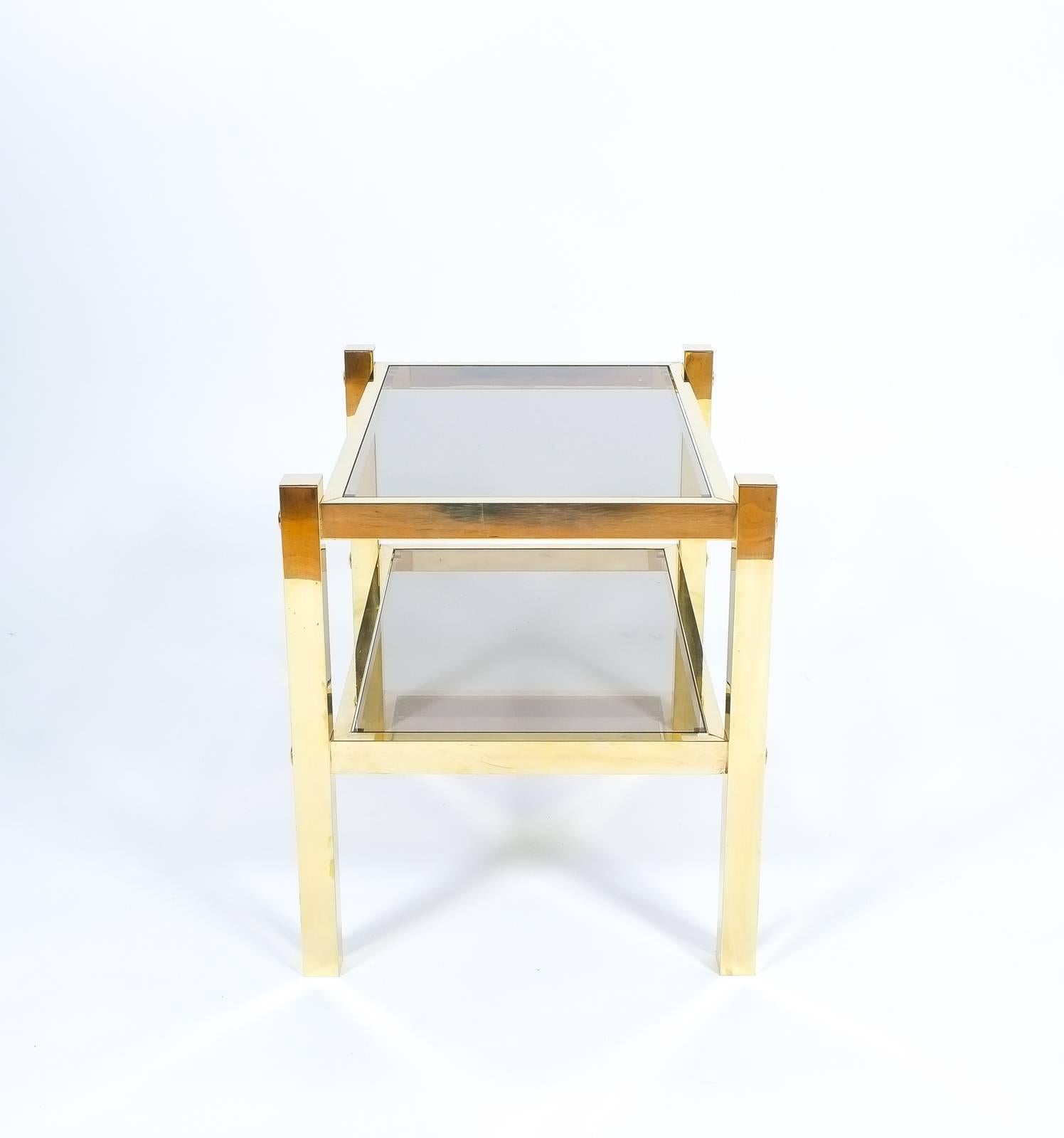 Pair of Brass End Tables, circa 1960 In Good Condition For Sale In Vienna, AT