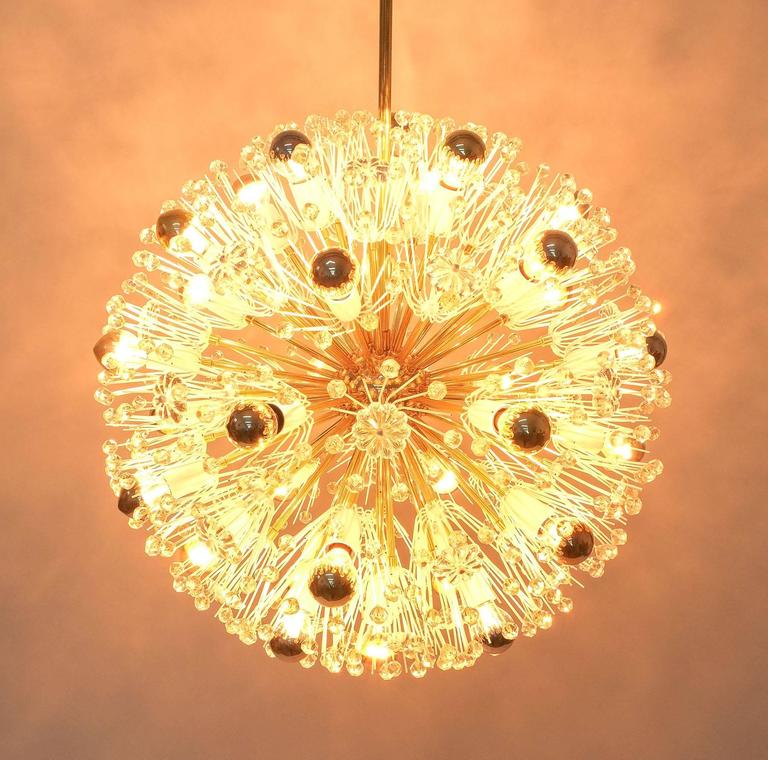 Refurbished Pair Of Large Emil Stejnar Starburst Chandeliers Lamps For