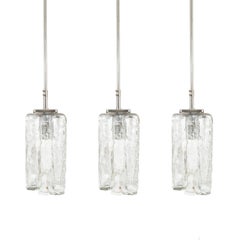Set of Three Kalmar Granada Glass Pendant Lights