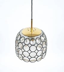 Large Iron and Glass Pendant Lamp by Limburg, 1960
