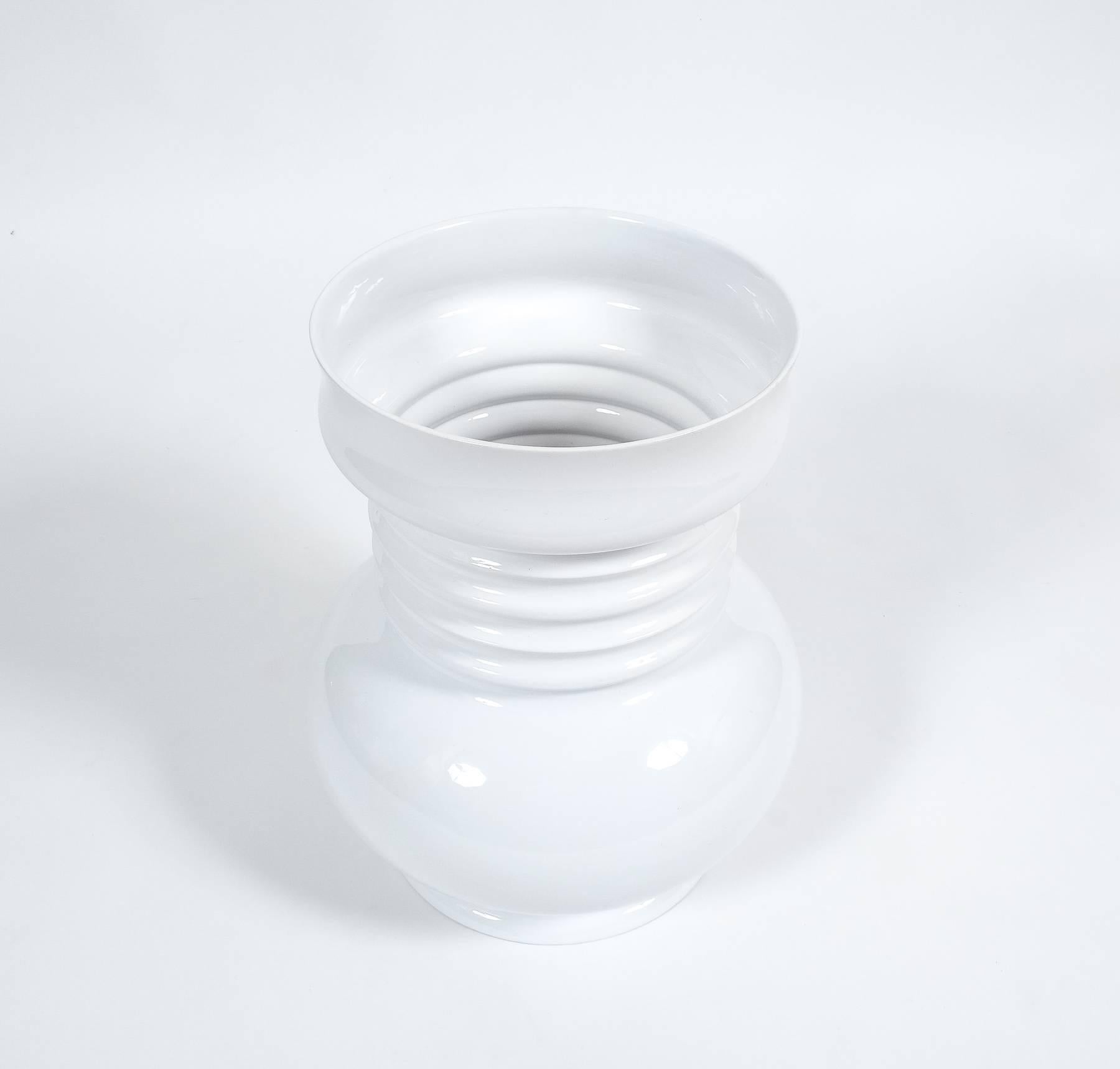 Post-Modern Large White Ceramic Floor Vase by Sergio Asti, 1980