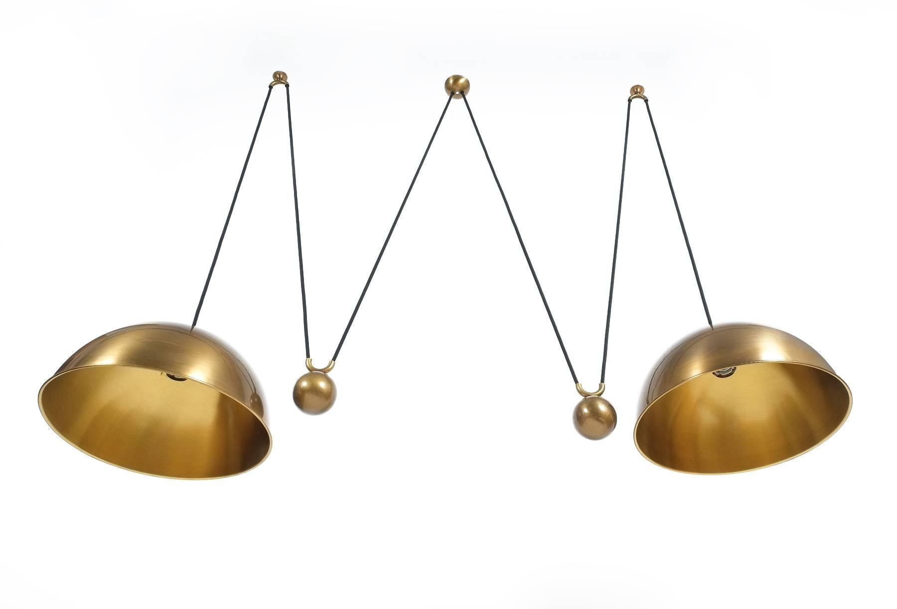 German Florian Schulz Double Counter Balance Brass Pendants