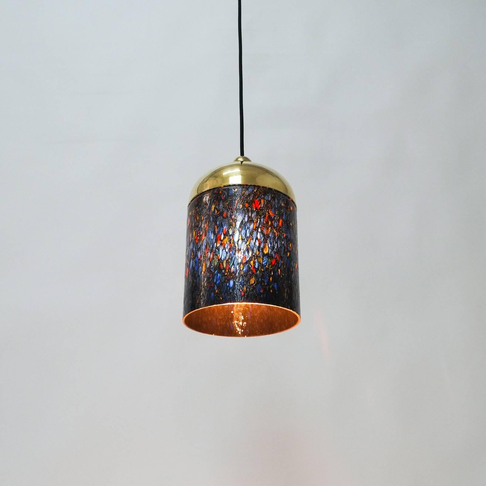 Pair Murano Glass and Brass pendants, circa 1970 In Good Condition For Sale In Vienna, AT