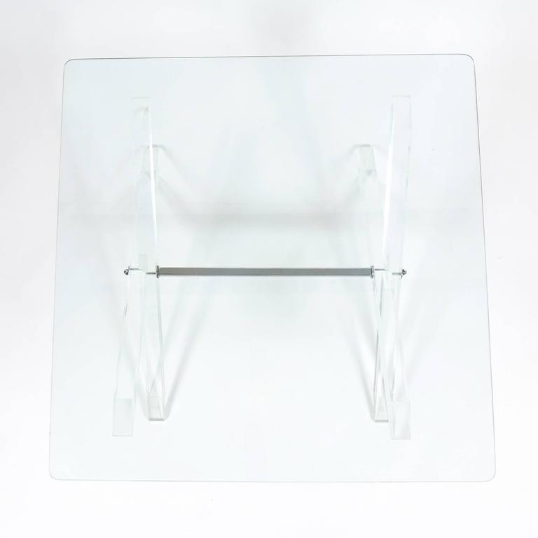 Lucite X-Frame Coffee Table, circa 1970 For Sale at 1stDibs