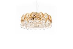 Palwa Gold Brass Glass Flush Mount Ceiling lamp, Germany 1960