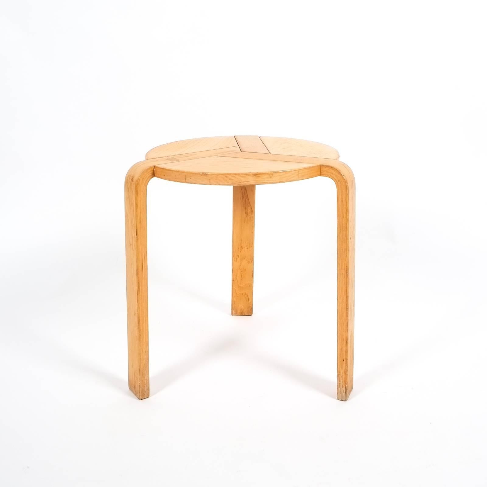 Rare birchwood stool by Simonit & Del Piero for Olivia, Italy. It's in good condition. We offer worldwide expert shipping.