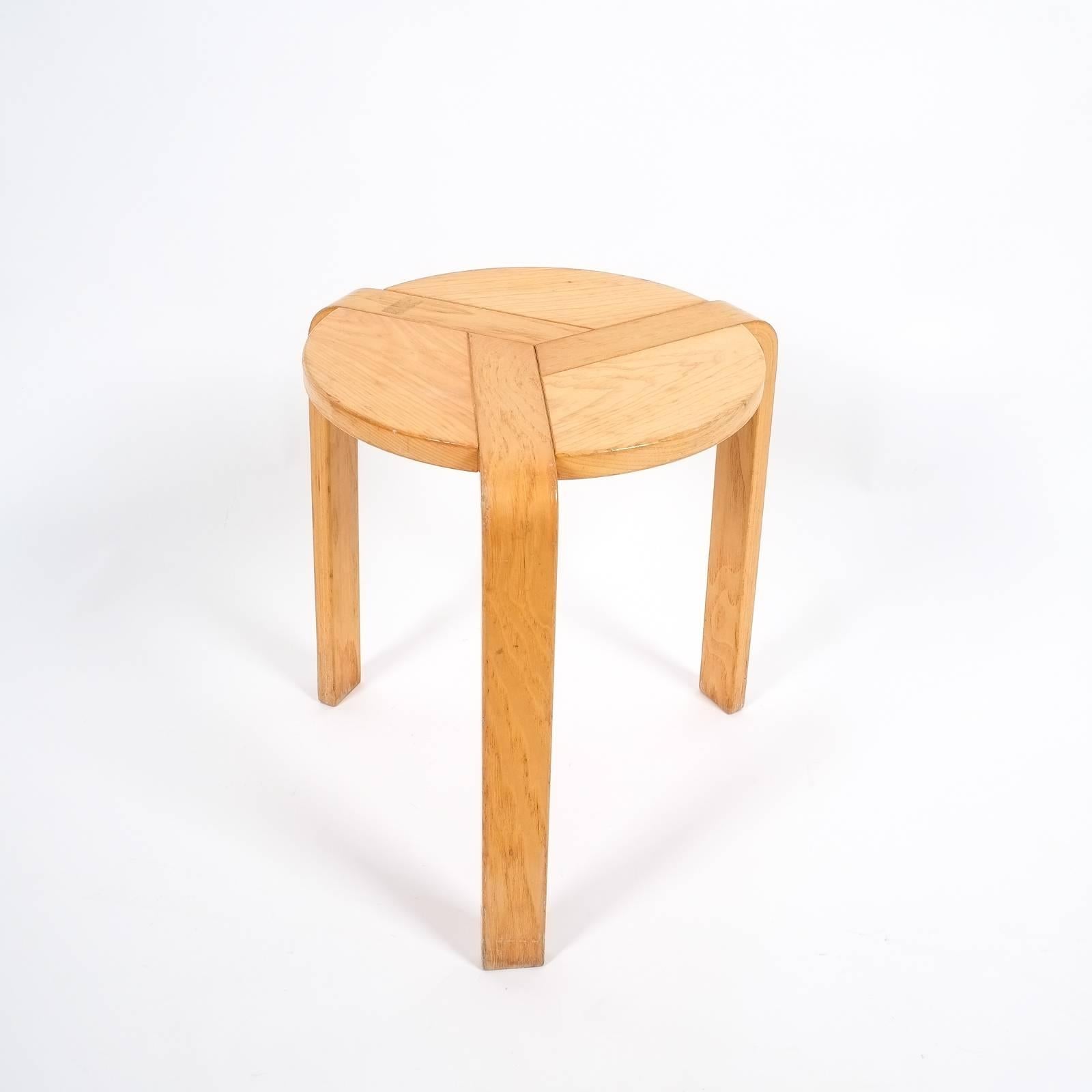 Late 20th Century Birchwood Stool by Simonit & Del Piero, Italy, 1970