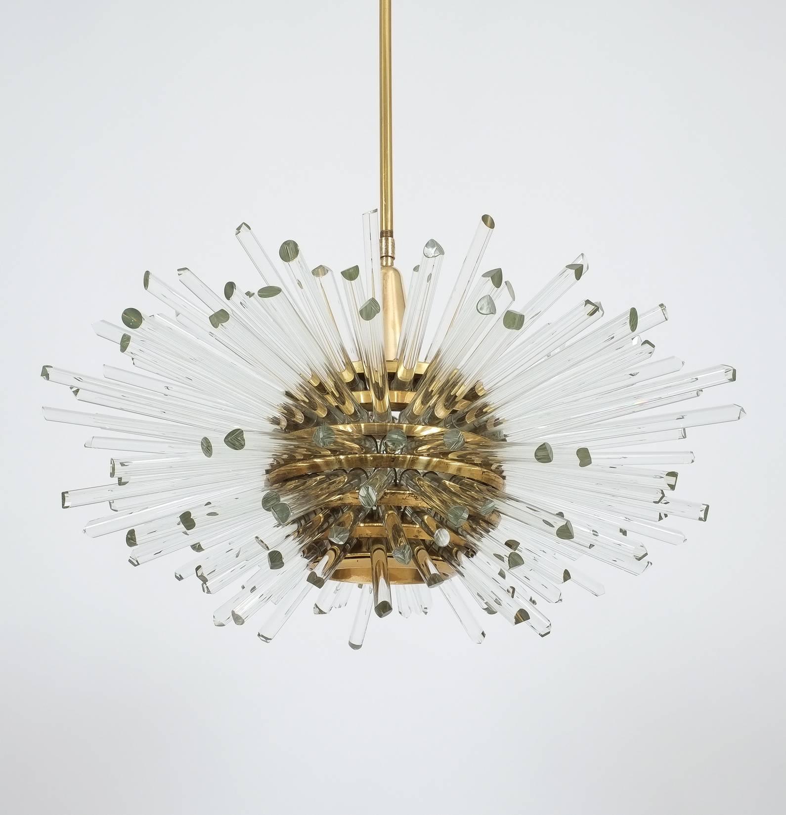 Mid-20th Century Miracle Glass Rod Chandelier by Bakalowits & Sohne, 1960