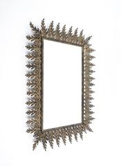 Large Sunburst Leave Mirror, France, 1950