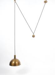 Florian Schulz Lampe pendante à contrepoids en laiton ancien:: 1960