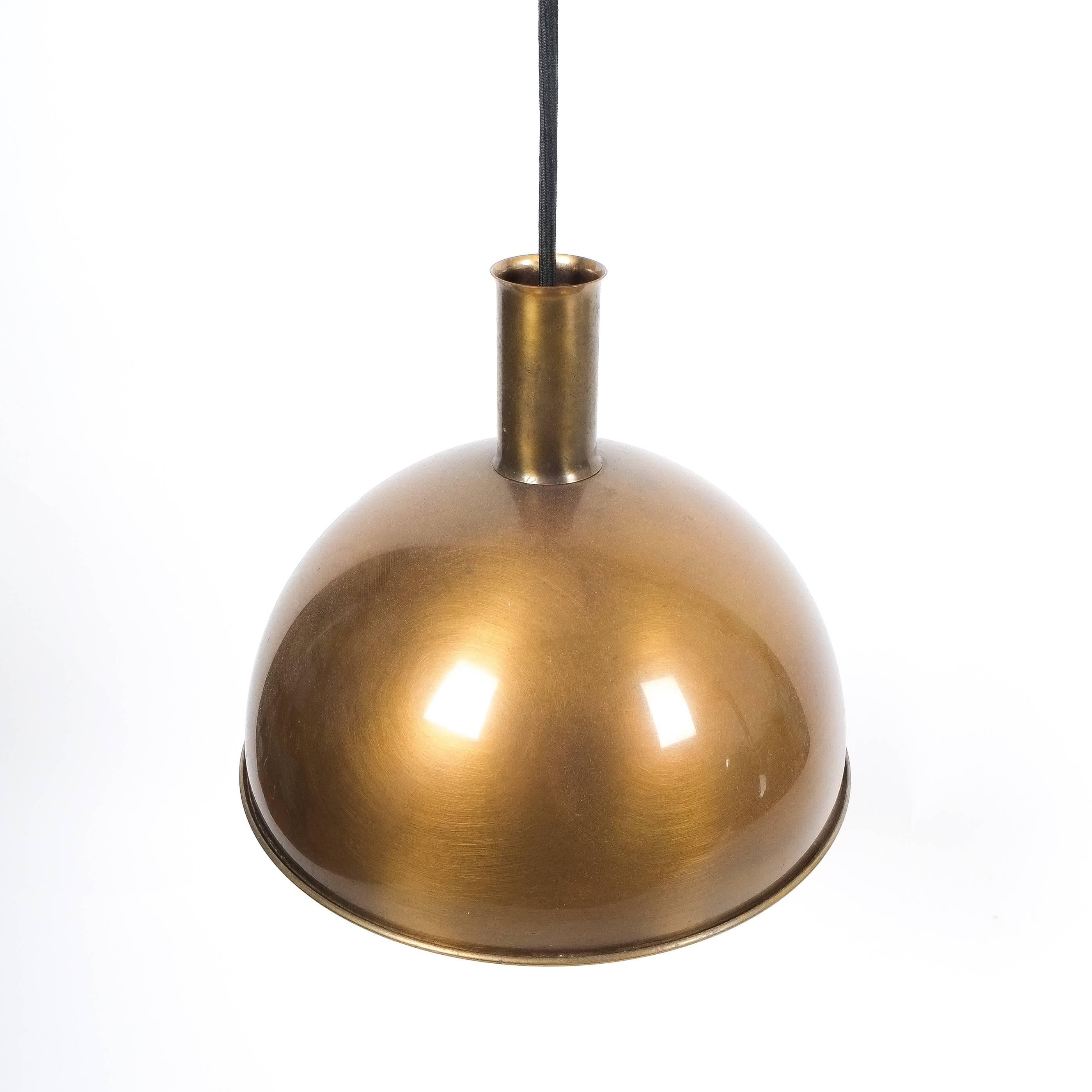 Florian Schulz Early Brass Counterbalance Pendant Lamp, 1960 In Excellent Condition In Vienna, AT