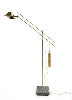 Nautical Brass Counterweight Floor Lamp, 1950