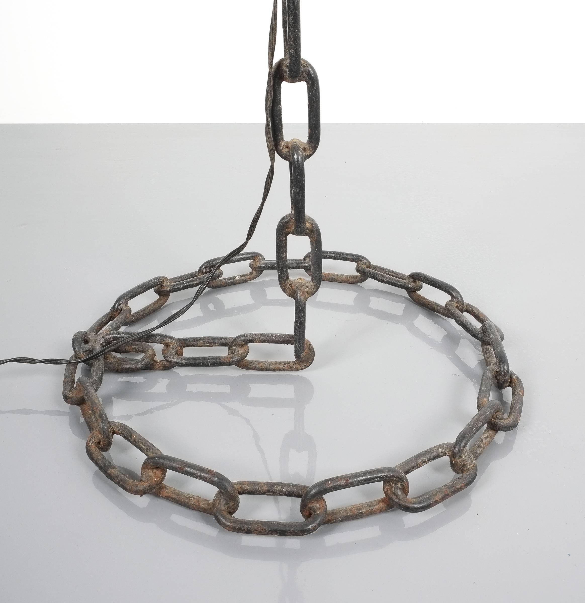 Mid-Century Modern Nautical Floor Lamp Iron Chain Links, France, 1970 Style Franz West