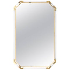 Very Large Lucite and Brass Mirror by Guy Lefevre for Maison Jansen, 1970