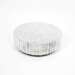 Glashutte Limburg Glass Flush Mount Ceiling Light, Germany, 1960
