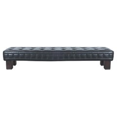 Vintage Matteo Thun Tufted Black Leather Banquettes (2 pieces) Bench Materassi, Wittmann