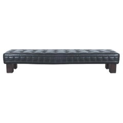 Banqueta de cuero negro acolchado Matteo Thun Materassi, Wittmann
