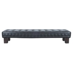 Matteo Thun Tufted Black Leather Banquettes (2 pieces) Bench Materassi, Wittmann