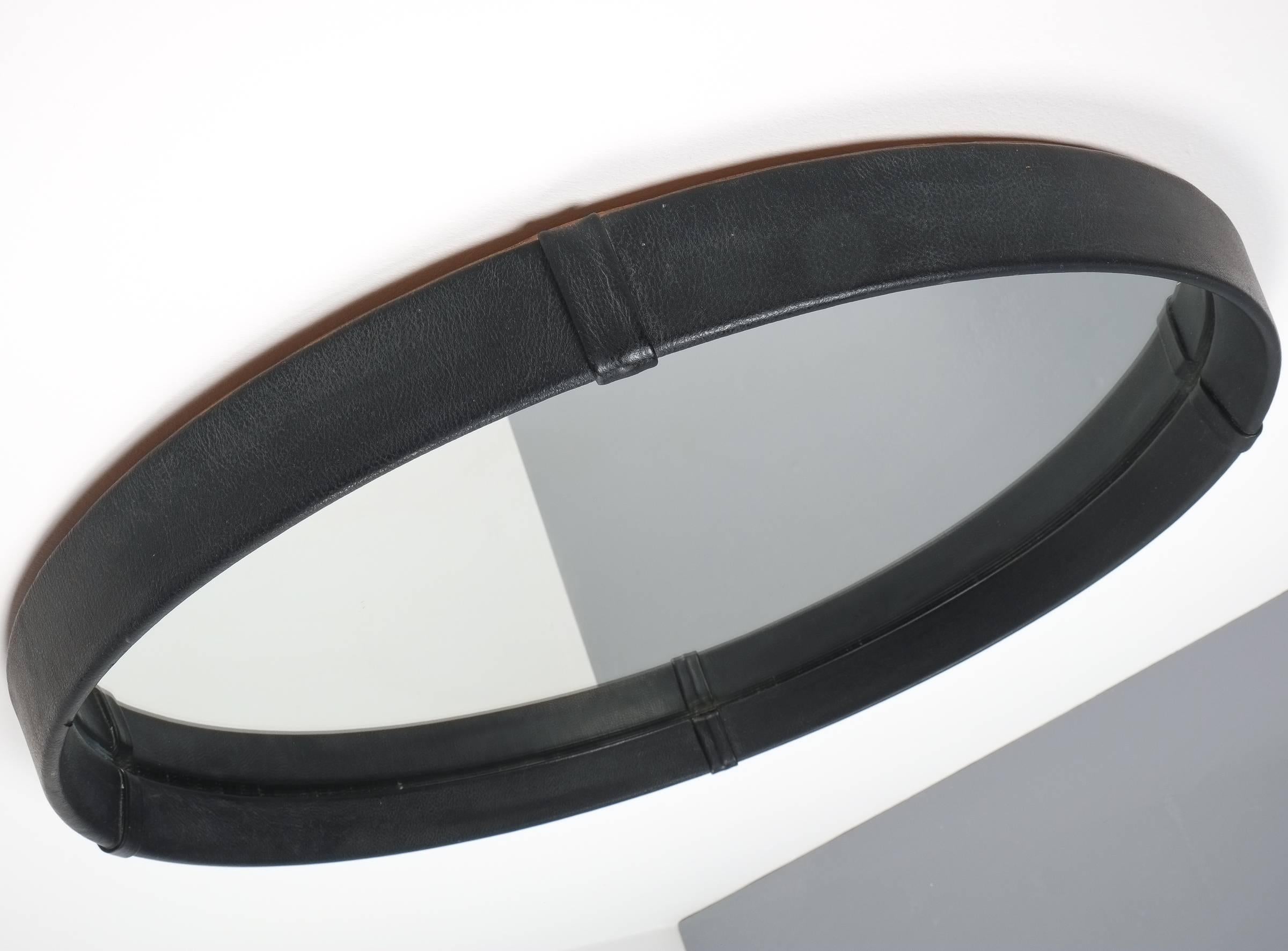 leather wrapped mirror frame