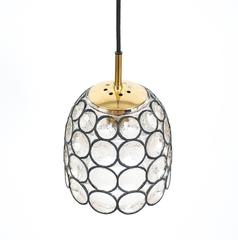 Set of Three Iron and Glass Pendants by Limburg, 1960