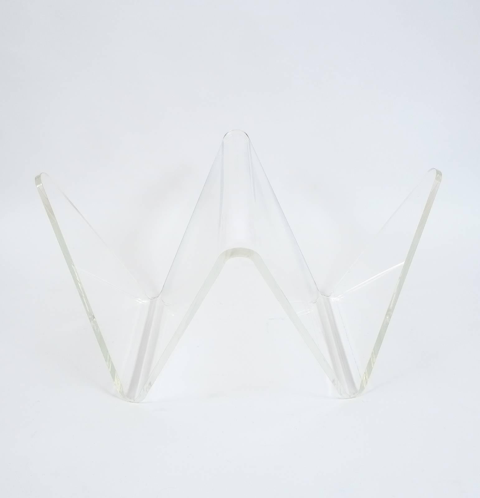 Mid-20th Century Large Lucite and Glass Wave Table, circa 1960 For Sale