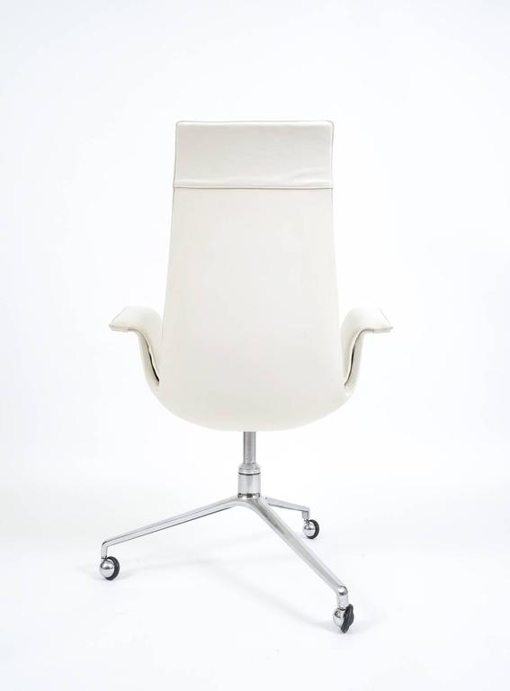 Two White High Back Tulip Chairs by Preben Fabricius and Jørgen