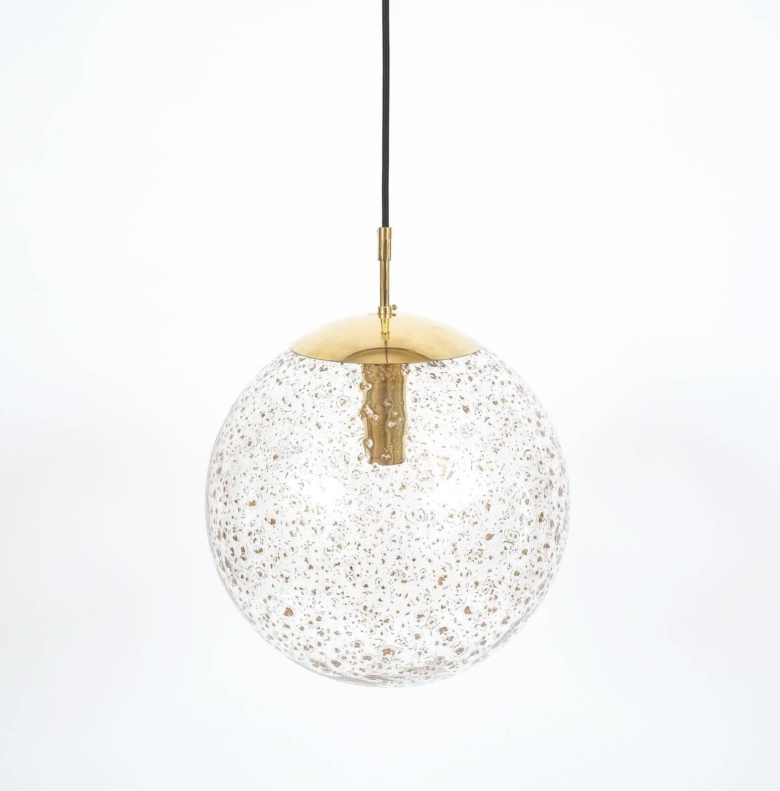 Mid-Century Modern Large Limburg Glass Ball Pendant