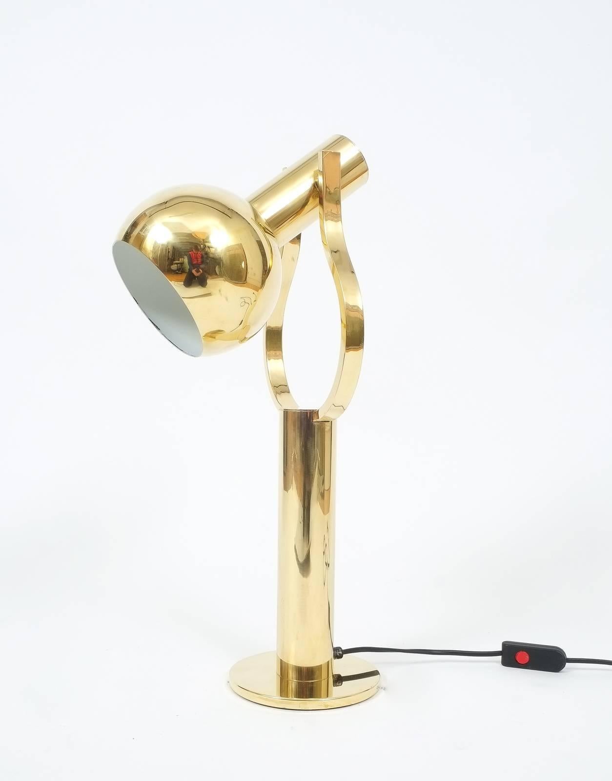 Late 20th Century Pair of Articulate Refurbished Brass Desk Lamps by Staff, Germany, 1970
