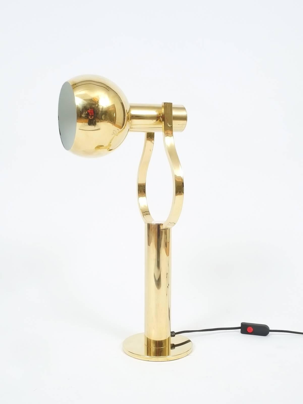 Polished Pair of Articulate Refurbished Brass Desk Lamps by Staff, Germany, 1970