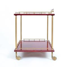 Large Aldo Tura Bar Cart or Side Table, circa 1960
