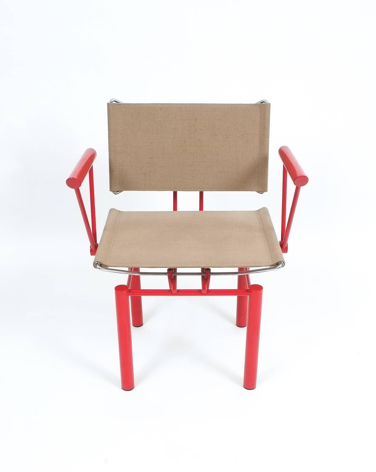 German Pair of Red Hans Ullrich Bitsch Chairs Series 8600