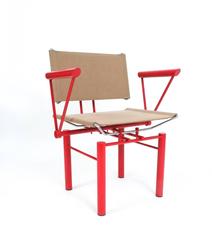 Pair of Red Hans Ullrich Bitsch Chairs Series 8600