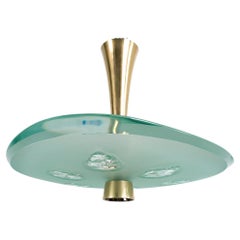 Max Ingrand Fontana Arte Semi Flush Mount Lámpara de araña Mod. 1748 Vidrio Latón, 1957