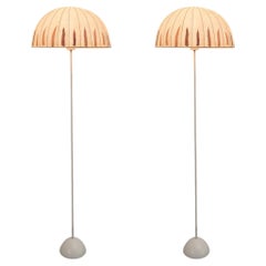 Hans-Agne Jakobsson AB Markaryd Floor Lamps, White Lacquered Metal, 1950