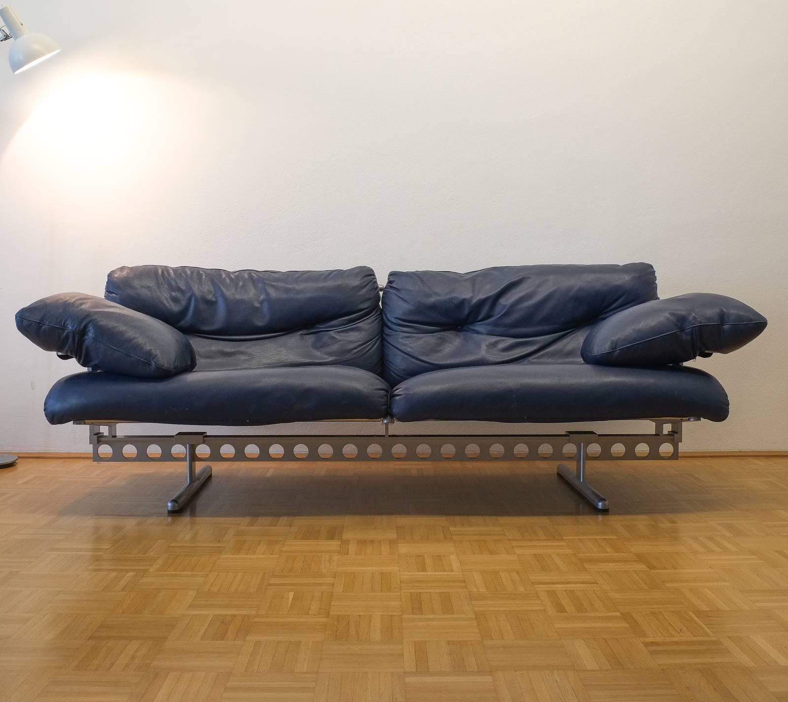 Pierluigi Cerri Ouverture Leather Sofa for Poltrona Frau, Italy, 1980 In Good Condition In Vienna, AT