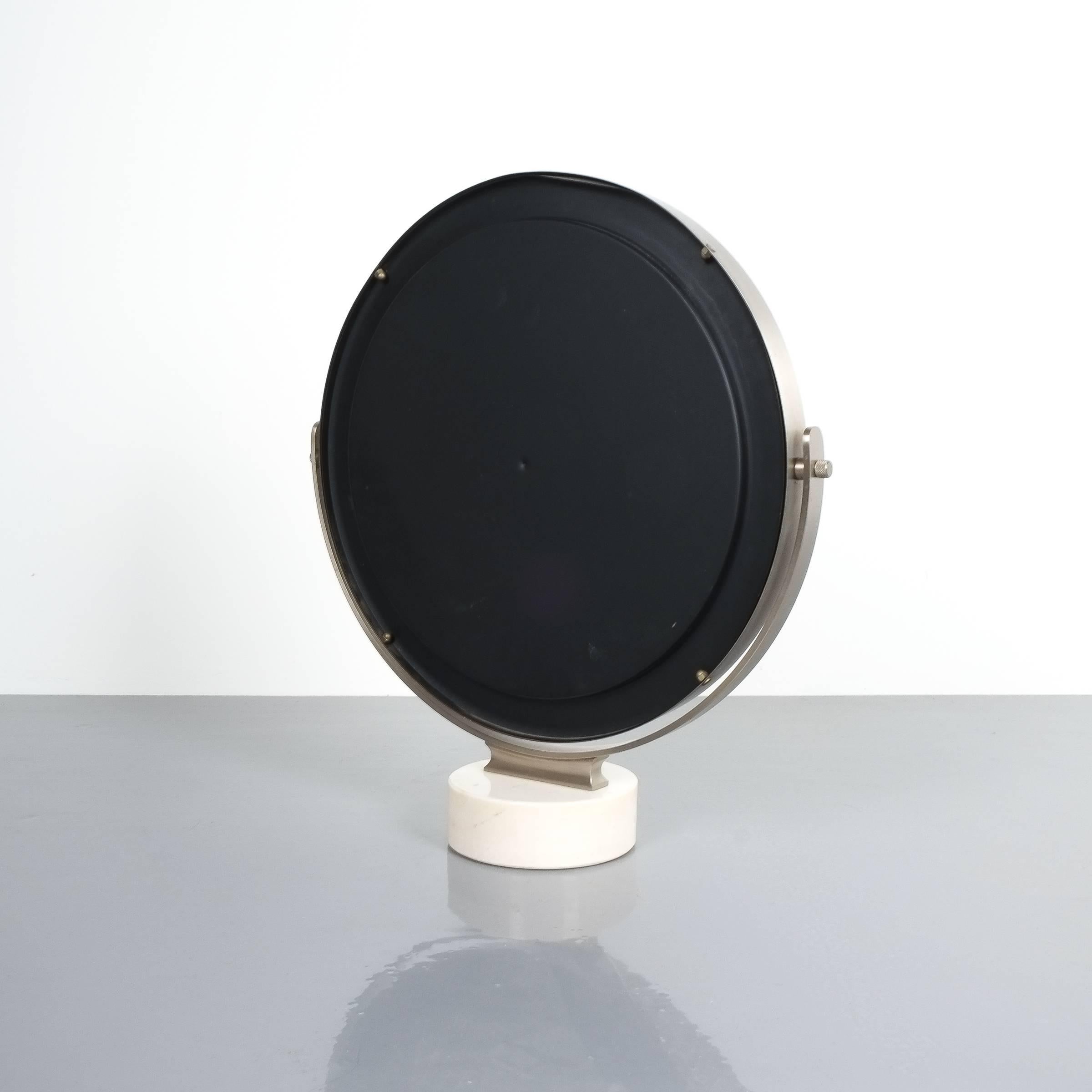 Mid-20th Century Sergio Mazza Large Swivel Marble Table Mirror, Italy, 1960 For Sale