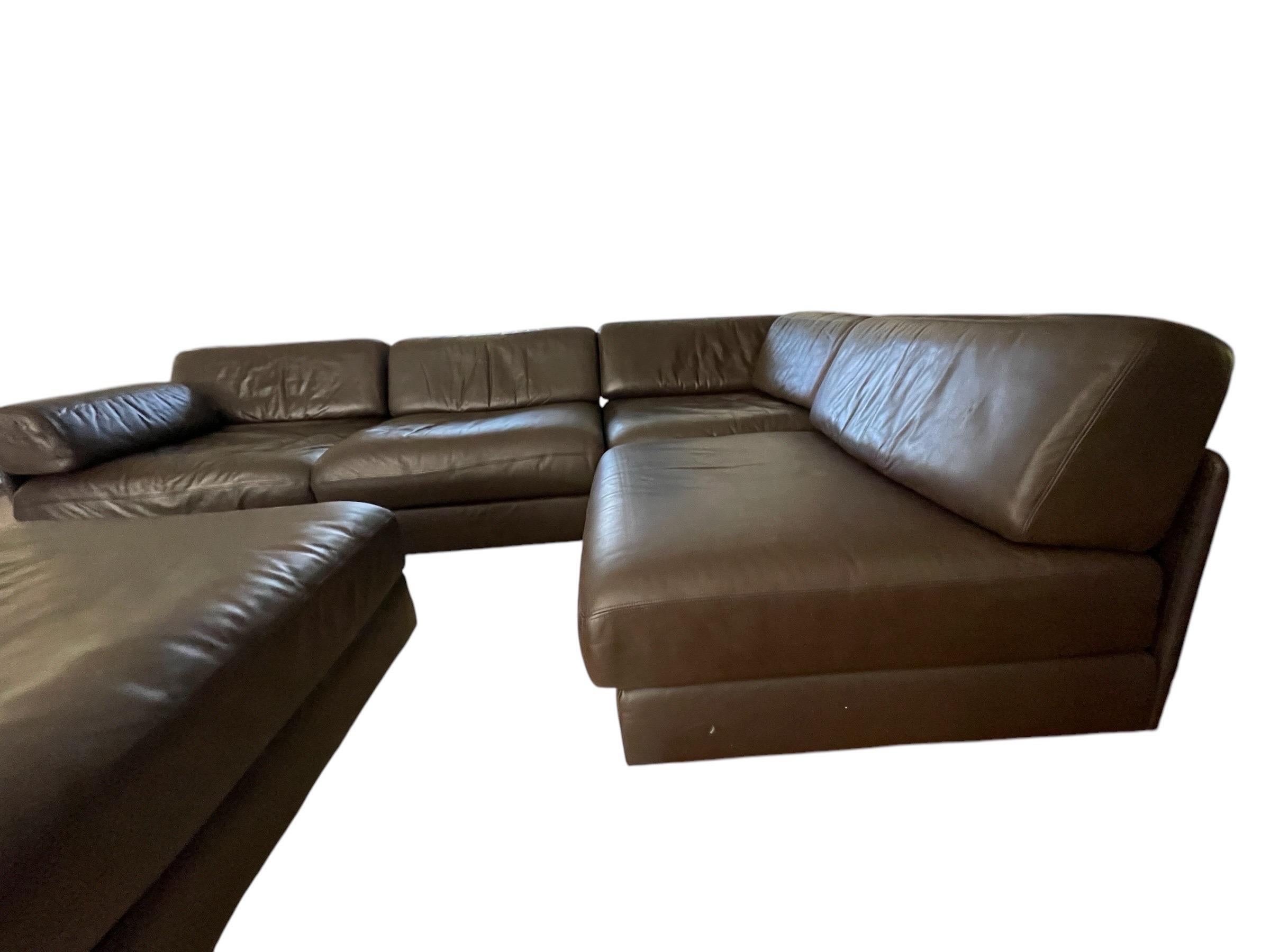 De Sede DS-76 Modular Sleeper Sofa Brown Leather De Sede Sectional Sofa Couch 4